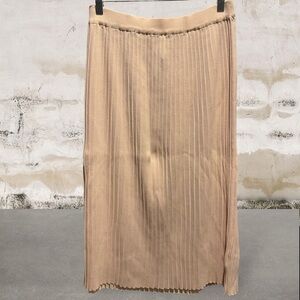 ** NWT All: row Camel Color Pleated Maxi Skirt